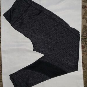 Ideology leggings with mesh stripes, black gray, size medium
